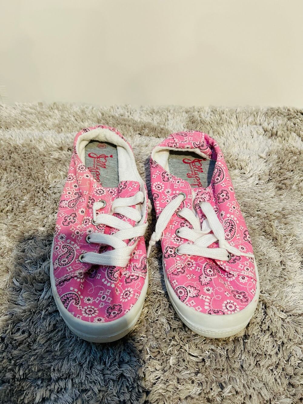 Jelly Pop women’s Dallas pink canvas lace up casual & comfortable sneakers - 8